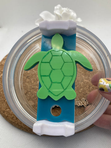 Tumbler Topper Tag -  Sea Turtle