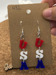 482 RWB USA Hinged Dangle Earrings