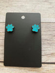 033 Dog Paw Post Wooden Earrings