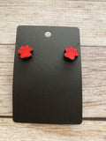 033 Dog Paw Post Wooden Earrings