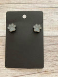 033 Dog Paw Post Wooden Earrings