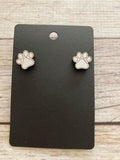 033 Dog Paw Post Wooden Earrings