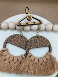 008 Leopard Macrame Dangle Earring