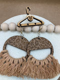 008 Leopard Macrame Dangle Earring