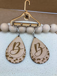 321 Leopard Monogram Teardrop Dangles