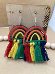 331 Rainbow Macrame Dangle Earrings