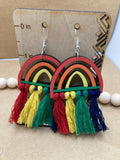 331 Rainbow Macrame Dangle Earrings