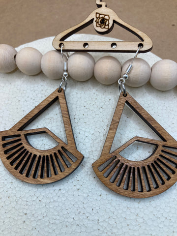 326 Geometric Fan Wooden Dangle