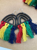 331 Rainbow Macrame Dangle Earrings