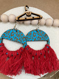 008 Leopard Macrame Dangle Earring