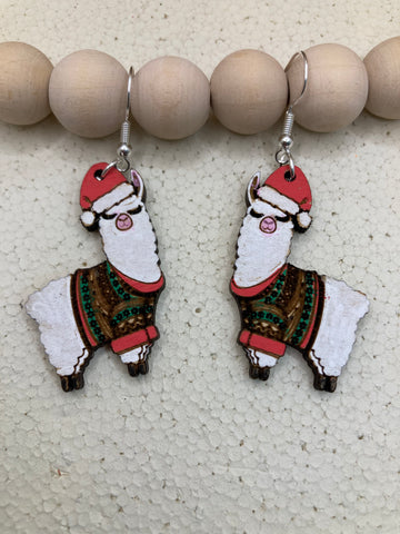 281 - Llama Red Sweater Dangles