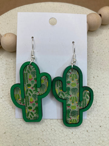 261 - Inlay Cactus Earrings