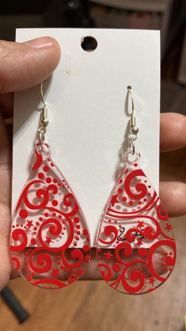 265 - Red Swirl Teardrop