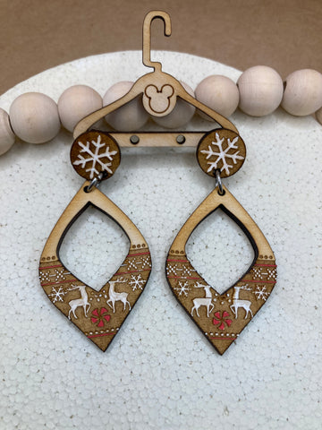 253 Reindeer Sweater Dangle Earrings