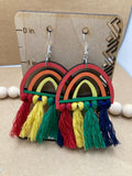 331 Rainbow Macrame Dangle Earrings