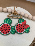 D007 Magical Mouse Watermelon Dangle Earrings