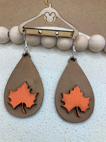 247 Leaf 3D Earrings